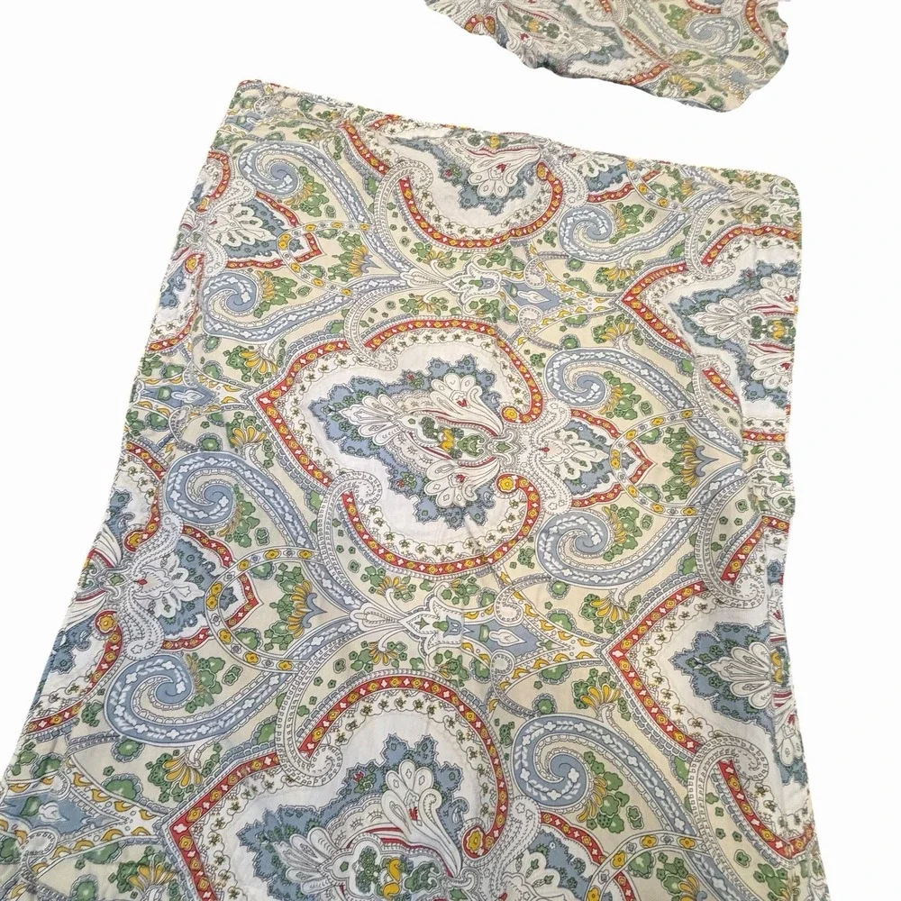 Ralph Lauren Standard Full Queen‎ Set Duvet Cover Shams Paisley Floral Cotton